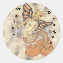 Gargouille Merperson de dragon Adhésifs Ronds