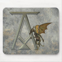 Gargoyle Monogram A Mouse Pads