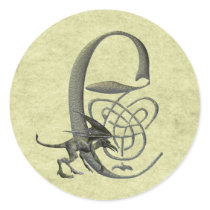 Gargoyle Monogram E Stickers