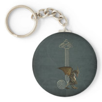 Gargoyle Monogram J Key Chain