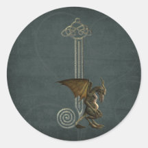 Gargoyle Monogram J Stickers