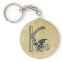 Gargoyle Monogram K Keychains