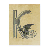 Gargoyle Monogram K Post Card