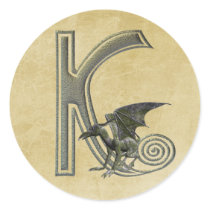 Gargoyle Monogram K Sticker