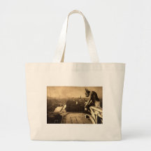Gargoyle Notre Dame, Paris France 1912 Vintage Canvas Bags