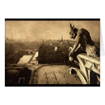 Gargoyle Notre Dame, Paris France 1912 Vintage Greeting Cards