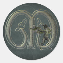 Gargoyles Monogram M Stickers