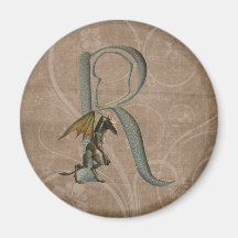 Gargoyles Monogram R Fridge Magnets
