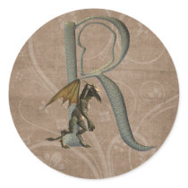 Gargoyles Monogram R Round Stickers