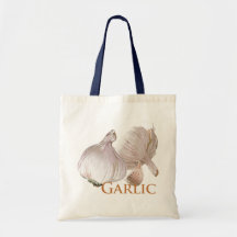 Garlic and Garlic Clove Tote Bags