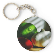Garlic Bulbs Limes Chillies Peppers Chili Keychains