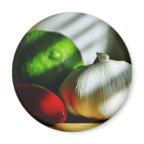 Garlic Bulbs Limes Chillies Peppers Chili Magnets