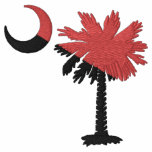 Garnet and Black Palmetto Embroidered Shirt