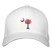 Garnet and Black Palmetto  Moon Embroidered Hat