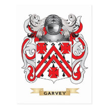 Garvey Coat of Arms (Family Crest) Postcard