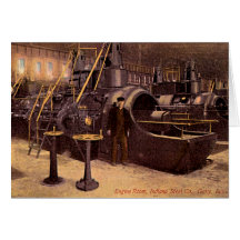 Gary, Indiana Engine Room Steel Plant 1910 Greeting Card
