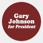 GARY JOHNSON FOR PRESIDENT STICKER