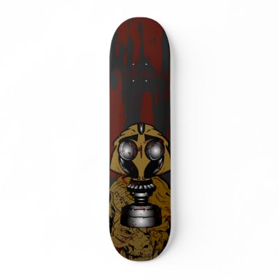Gas Mask King Zombie Skateboards by mannysThoughts