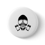 gas mask stencil logo button