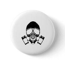 gas mask stencil logo button