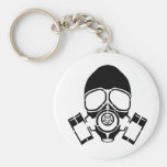 gas mask stencil logo key chain