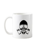 gas mask stencil logo mug