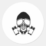 gas mask stencil logo round stickers