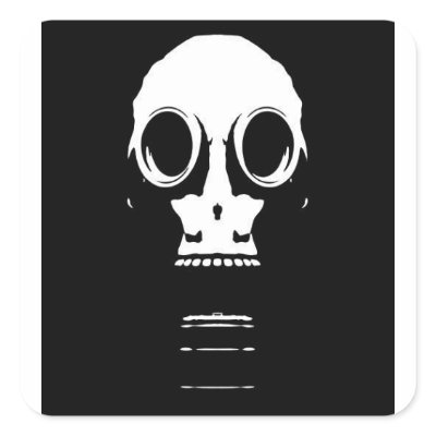 Gas Mask Stencil Sticker by OutsiderIndustries