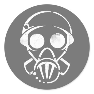 gas mask [sticker] by we_designers