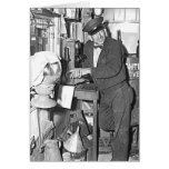 Gas Station Attendant Vintage Millburg Michigan Greeting Cards