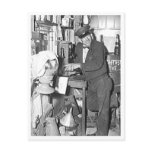 Gas Station Attendant Vintage Millburg Michigan Postcard