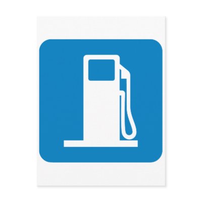 Gas Station Highway Sign Postcard by wesleyowns