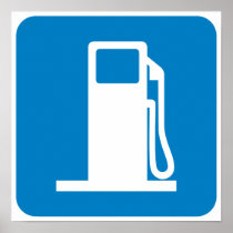 Gas Station Highway Sign Poster