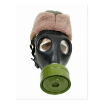 GasMaskMilitaryHata052409 Postcard