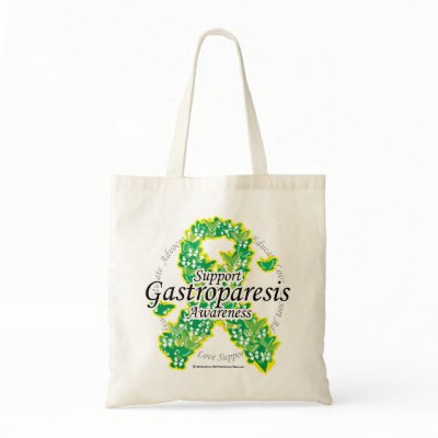 Gastroparesis Butterfly Ribbon Tote Bags by fightcancertees