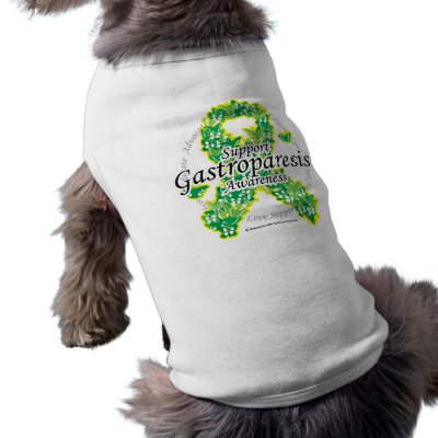 Gastroparesis Butterfly Ribbon Dog T-shirt by fightcancertees