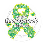 Gastroparesis Butterfly Ribbon Round Stickers