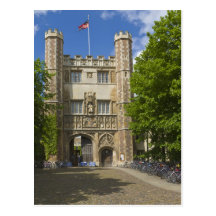 Gate to Trinity College and rows of bicycles, Postcards