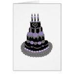 Gâteau d'anniversaire pourpre gothique cartes de vœux