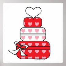 Gâteau de couche de coeur affiche