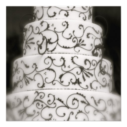 Gâteau de mariage élégant - dos de blanc faire-part