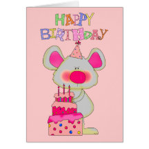 Gâteau de souris de joyeux anniversaire des filles
