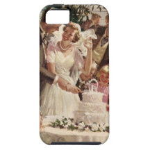 Gâteau vintage de coupe de nouveaux mariés de mari iPhone 5 case