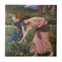 Gather Ye Rosebuds Pre-Raphaelite Ceramic Tile
