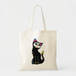'Gato Muerto' Dia De Los Muertos Style Cat Tote Canvas Bag