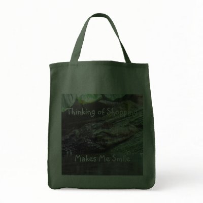'Gator Grins: Thinking of Shopping-Grocery Tote Canvas Bags by bontondesigns
