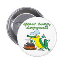 gator soup anyone funny alligator cooking cartoon pins