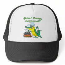gator soup anyone funny alligator cooking cartoon mesh hats