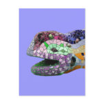 Gaudi Fractal Lizard vert postcard