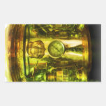 Gauge and Two Brass Lanterns on Fire Truck Rectangle Sticker